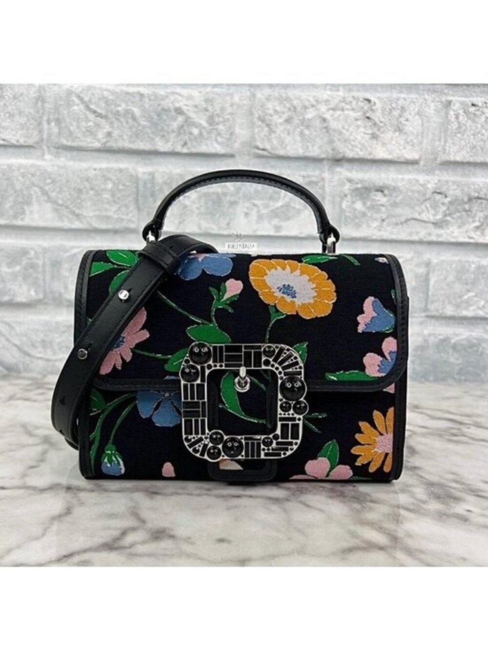Kate Spade Lovitt Buckled Floral Jacquard Small Top-handle Crossbody